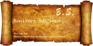 Bonifert Sándor névjegykártya