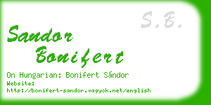 sandor bonifert business card