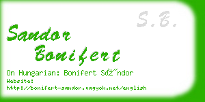 sandor bonifert business card